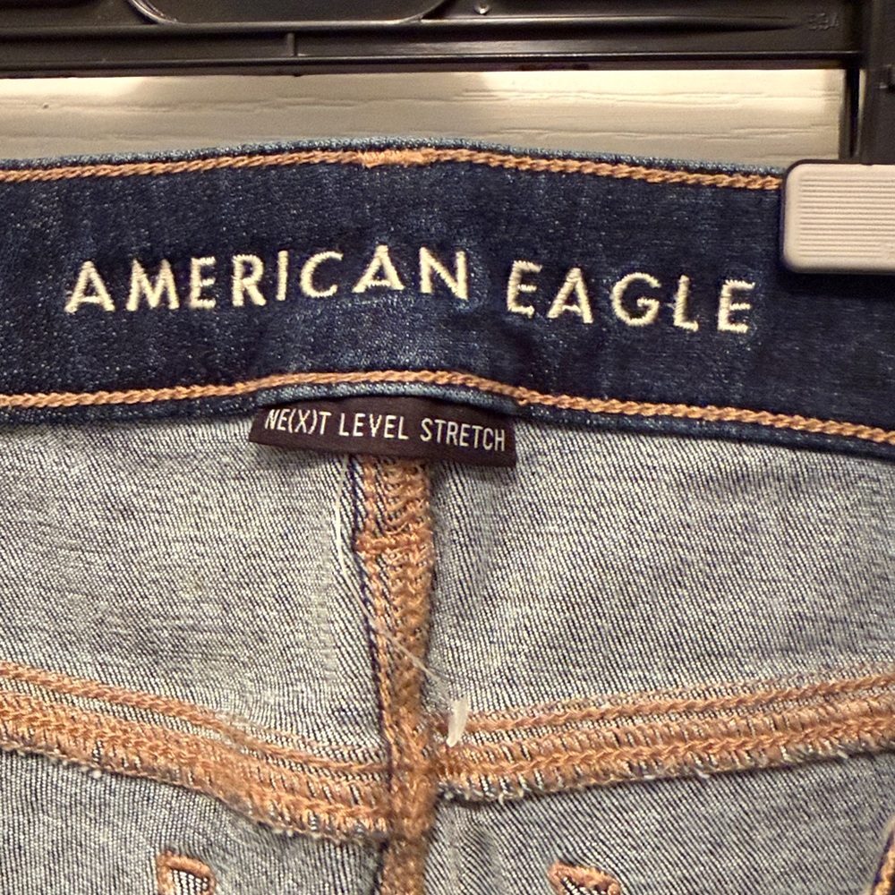 American Eagle Outfitters Next Level Stretch Dark Indigo Skinny Jeans (Short) - Picture 2 of 4